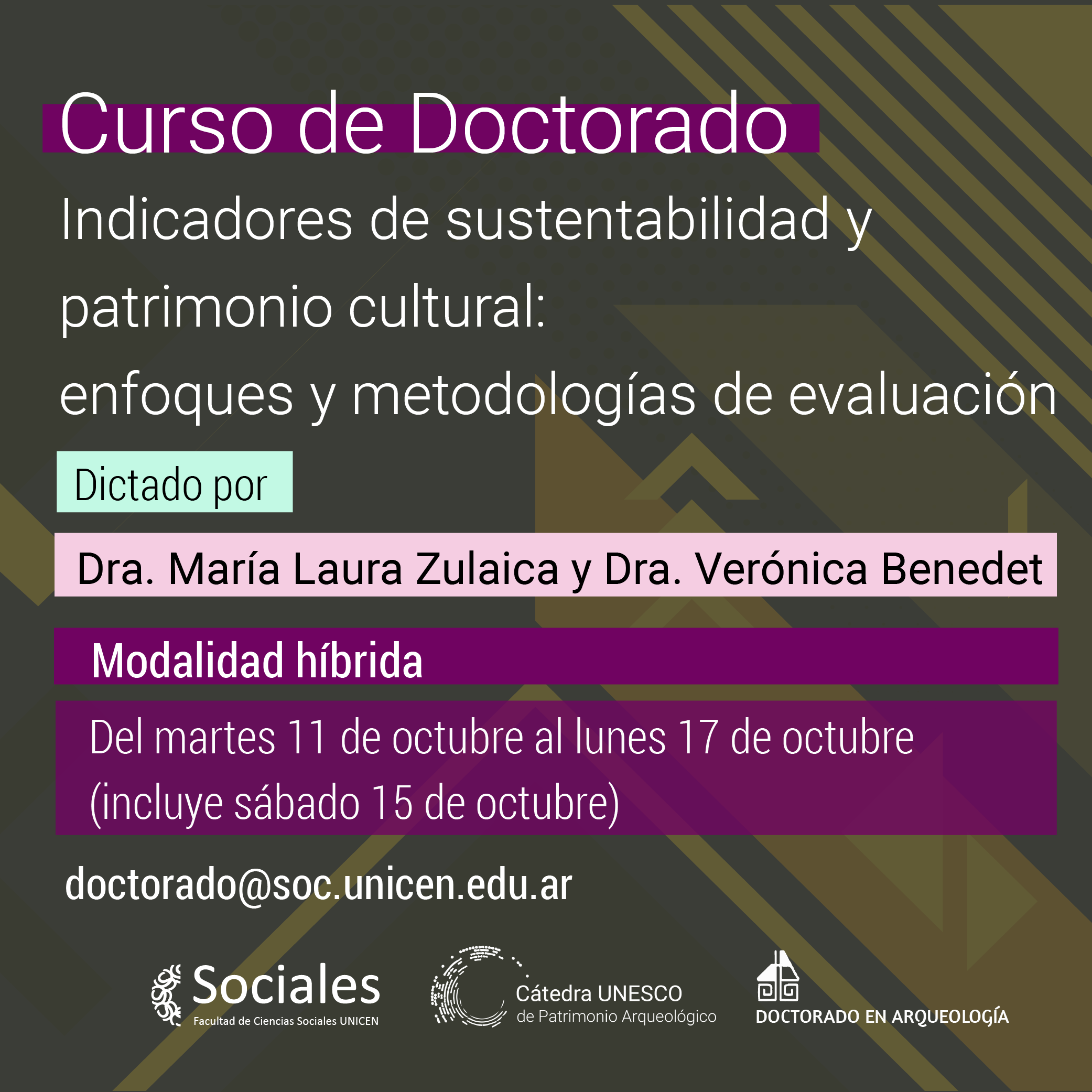 Curso doctoral «Indicadores de sustentabilidad y patrimonio cultural: enfoques y metodologías de evaluación»